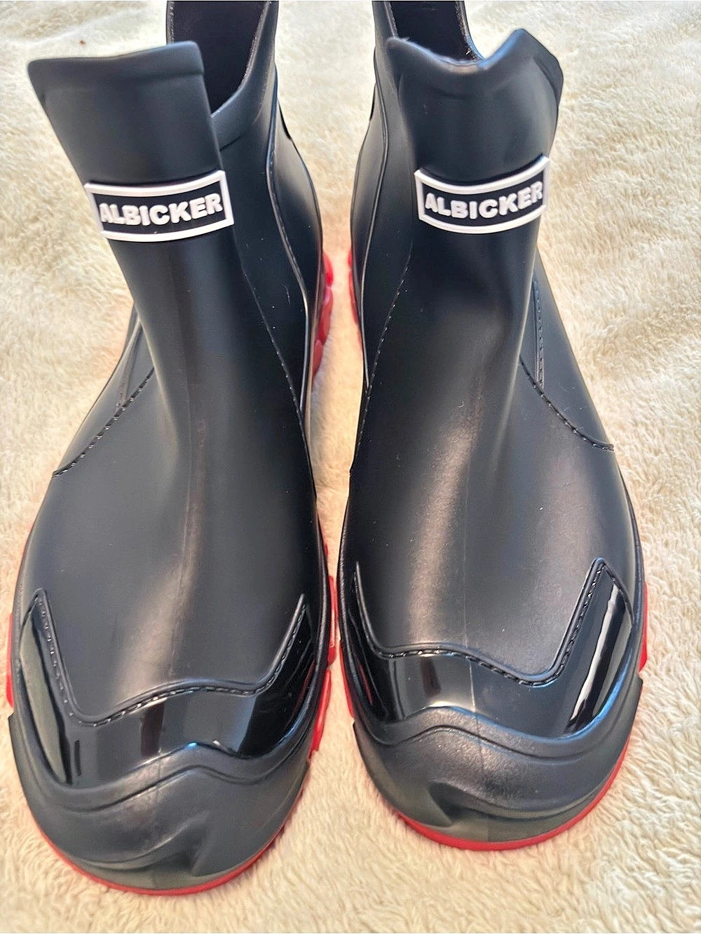 ALBICKER No. 538 Rain Boots Black & Red EU 48